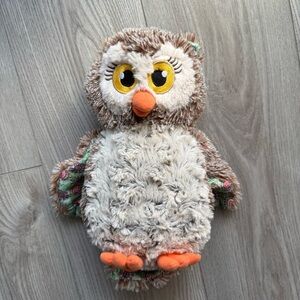 Plush Owl Bird Toy - Brown and Orange